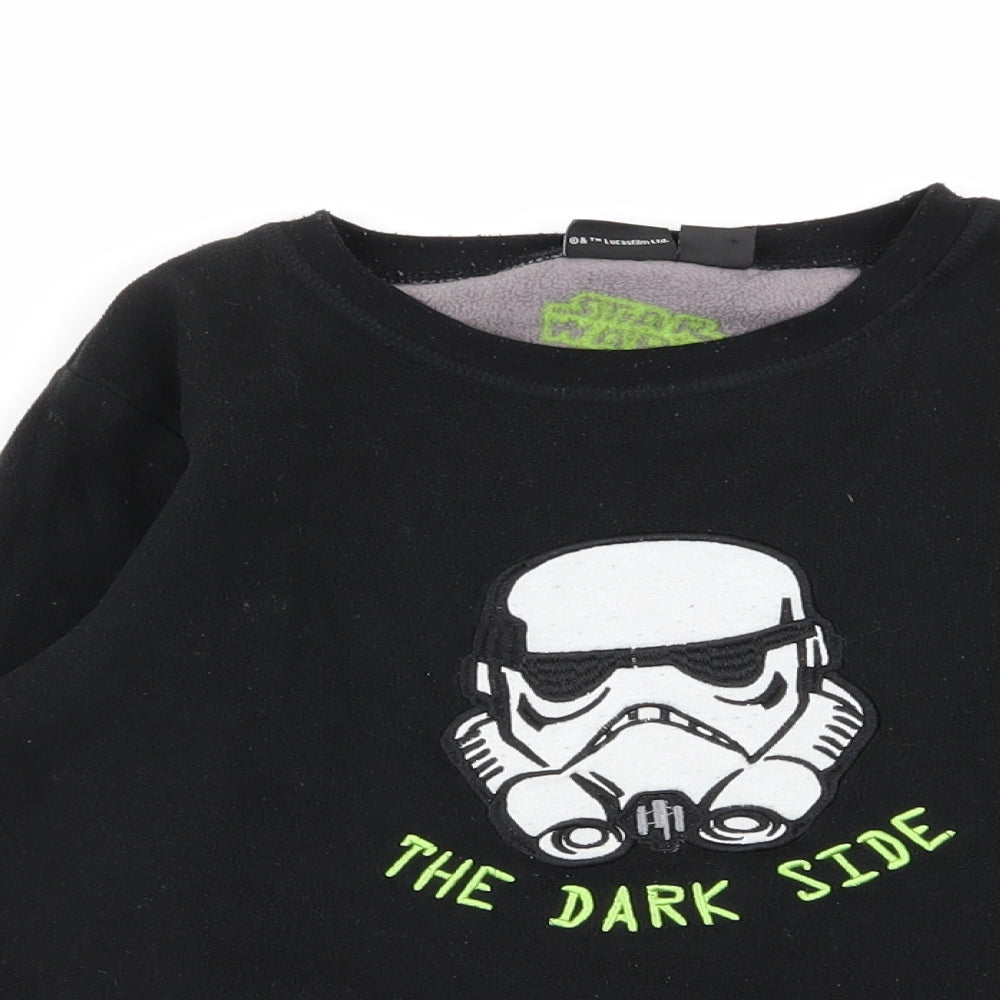 Primark Boys Black Solid   Pyjama Top Size 9-10 Years  - star wars