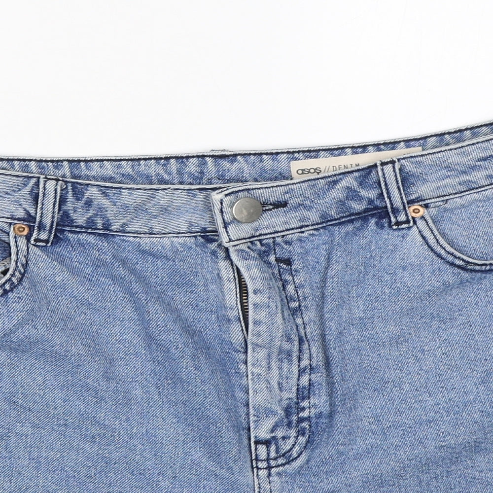 ASOS Womens Blue  Denim Mom Shorts Size 16