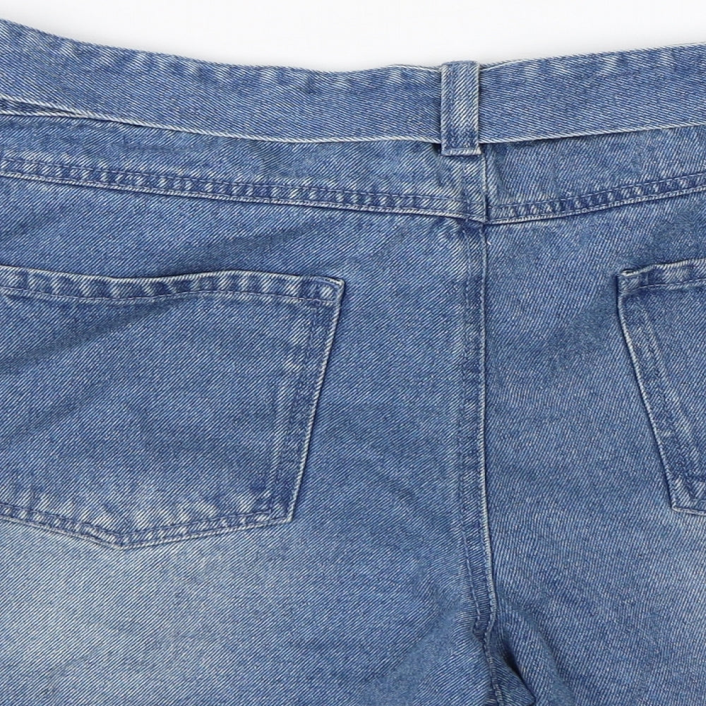 AM London Womens Blue  Denim Paperbag Shorts Size 16