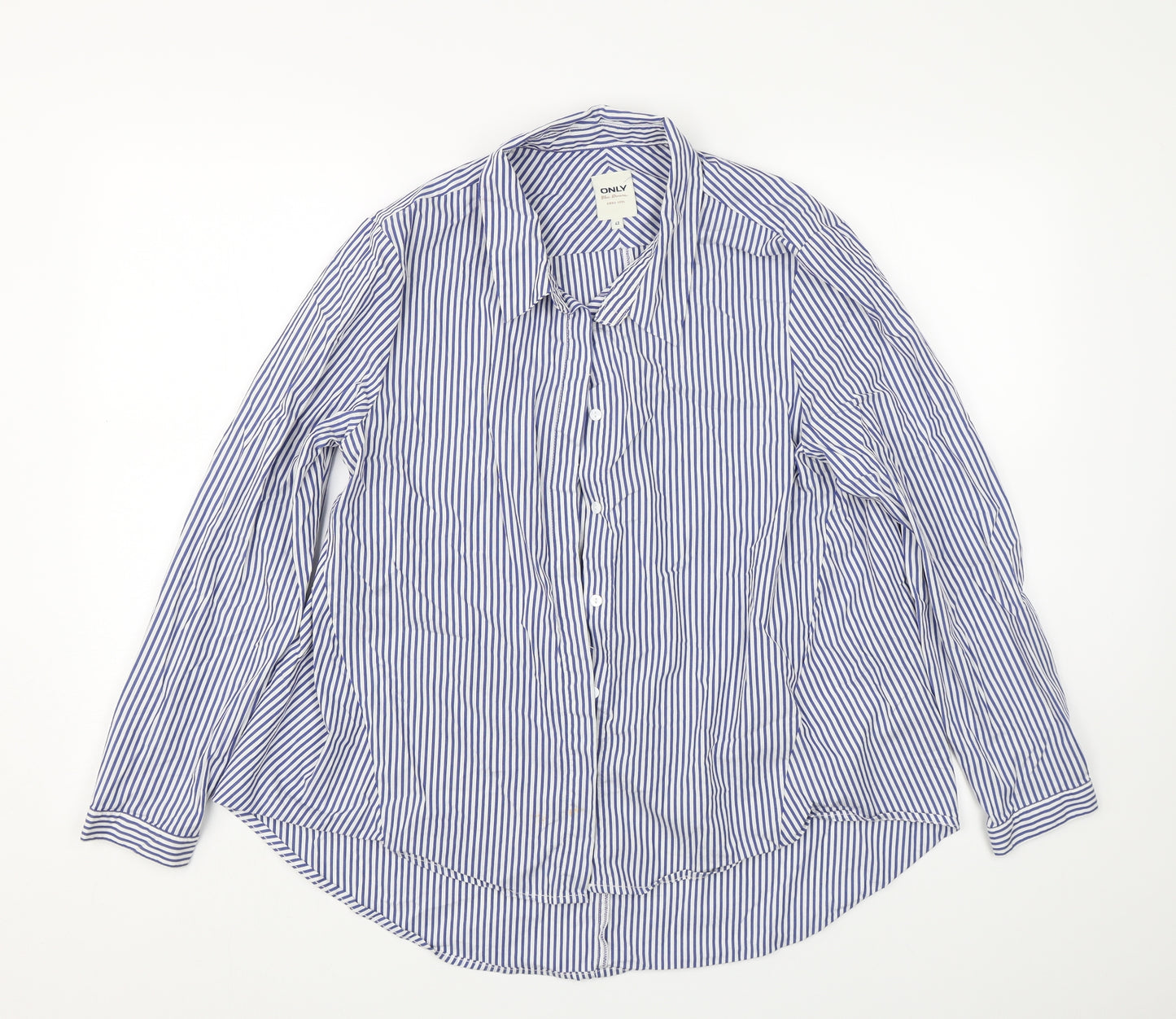 Only Mens Blue Striped   Button-Up Size 42