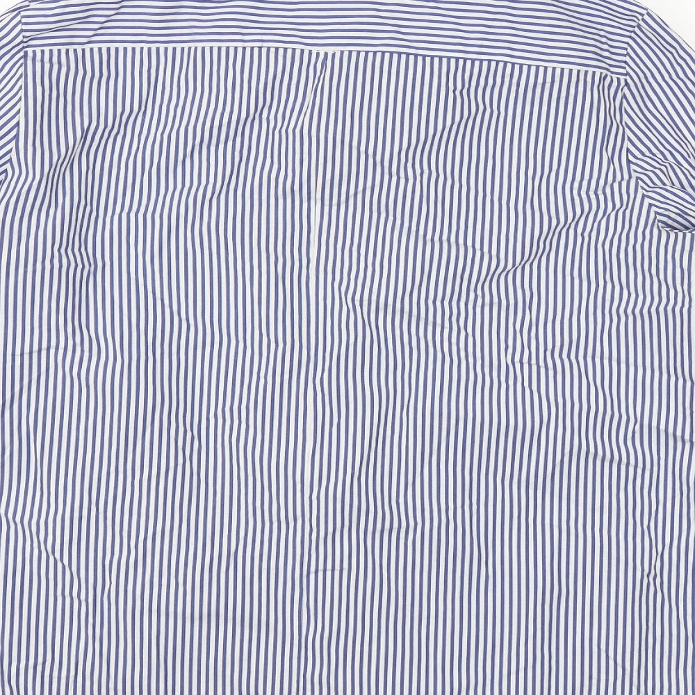 Only Mens Blue Striped   Button-Up Size 42