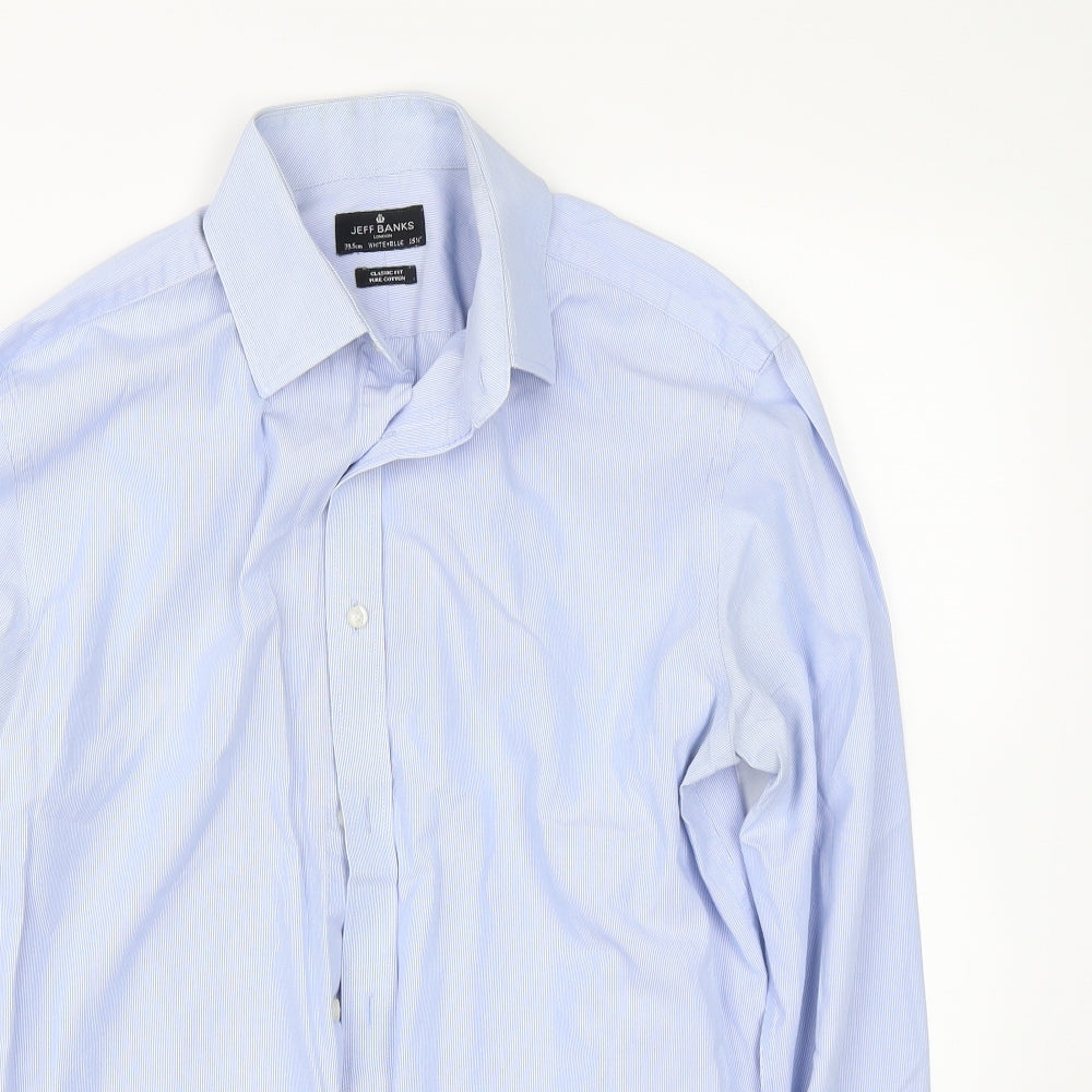 Jeff Banks Mens Blue Spotted   Dress Shirt Size 15.5