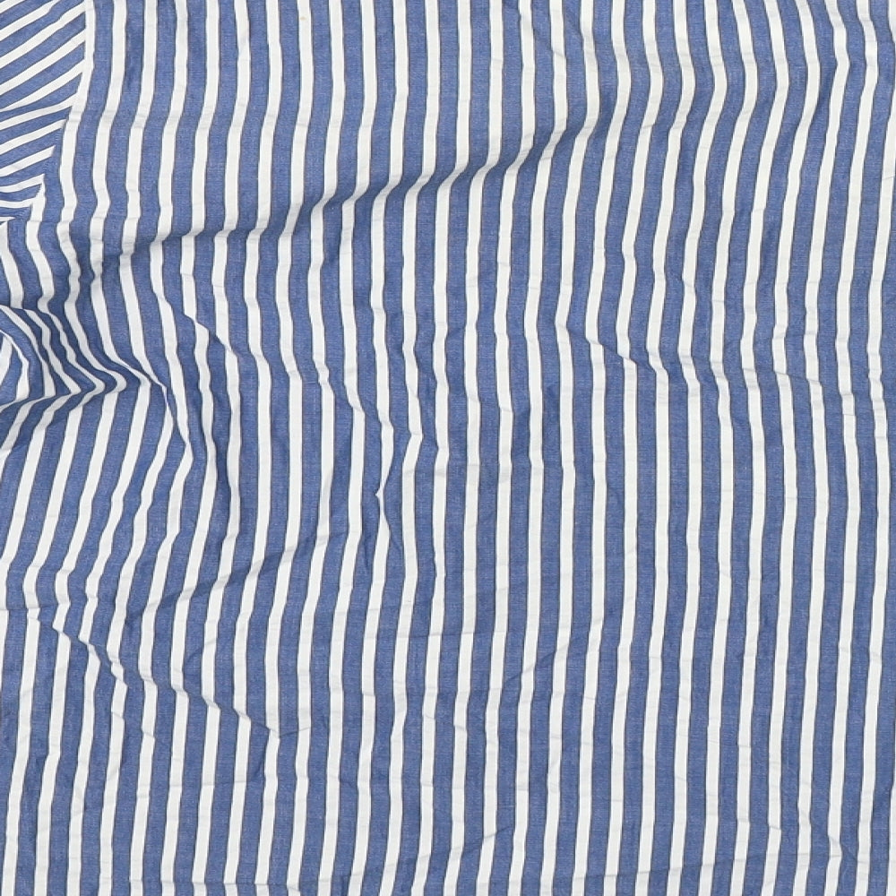 H&M Womens Blue Striped  Basic Blouse Size 16