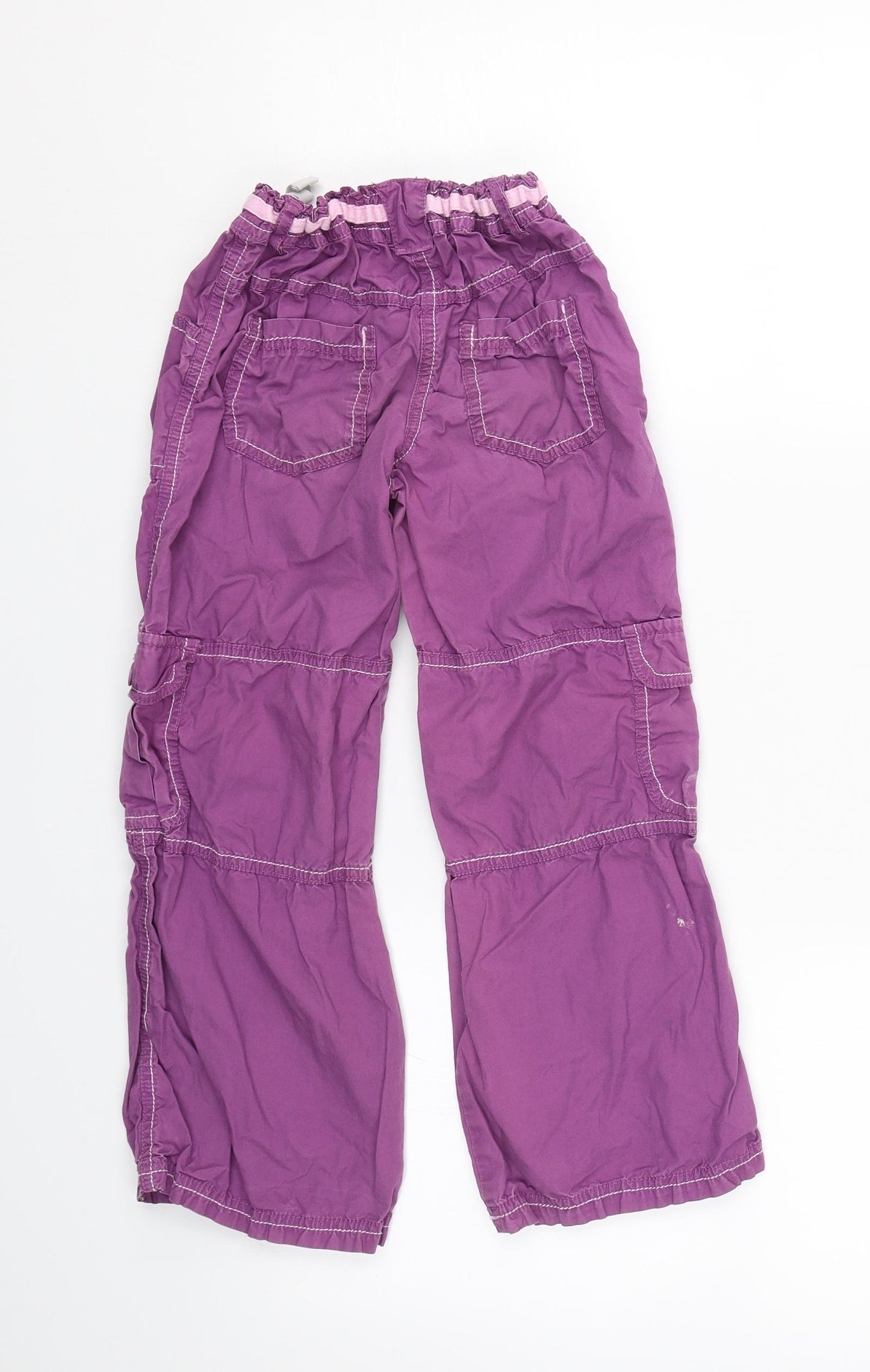 TU Girls Purple   Cargo Trousers Size 7 Years - Butterflies