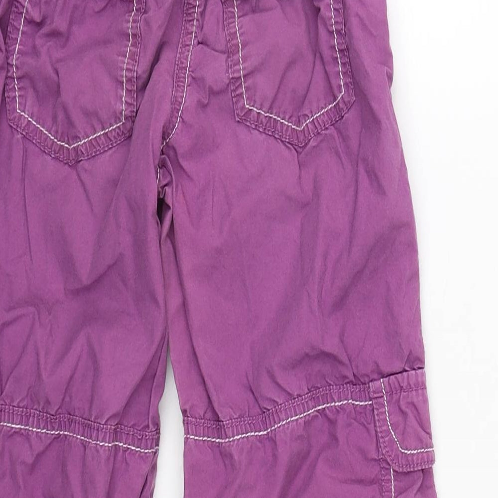 TU Girls Purple   Cargo Trousers Size 7 Years - Butterflies