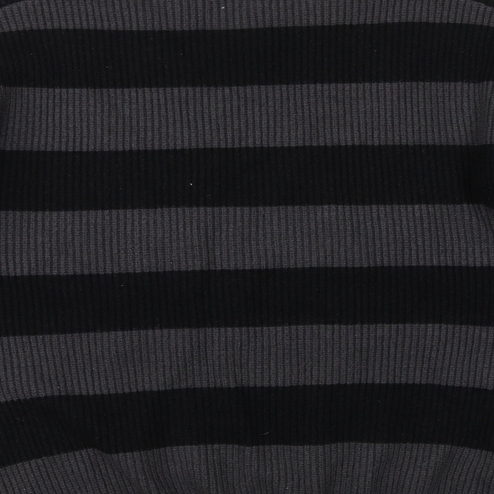 Apricot Womens Grey Striped Knit Pullover Jumper Size 14