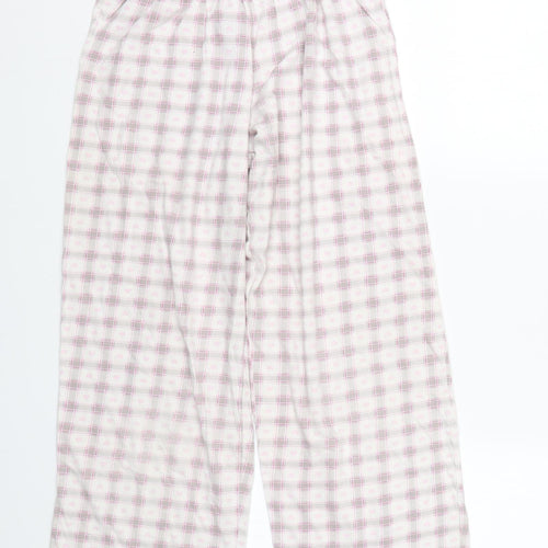 M&S Womens Pink Check  Cami Pyjama Pants Size 8