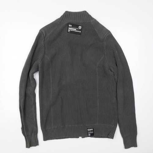 DPRD Mens Grey  Knit Full Zip Jumper Size L