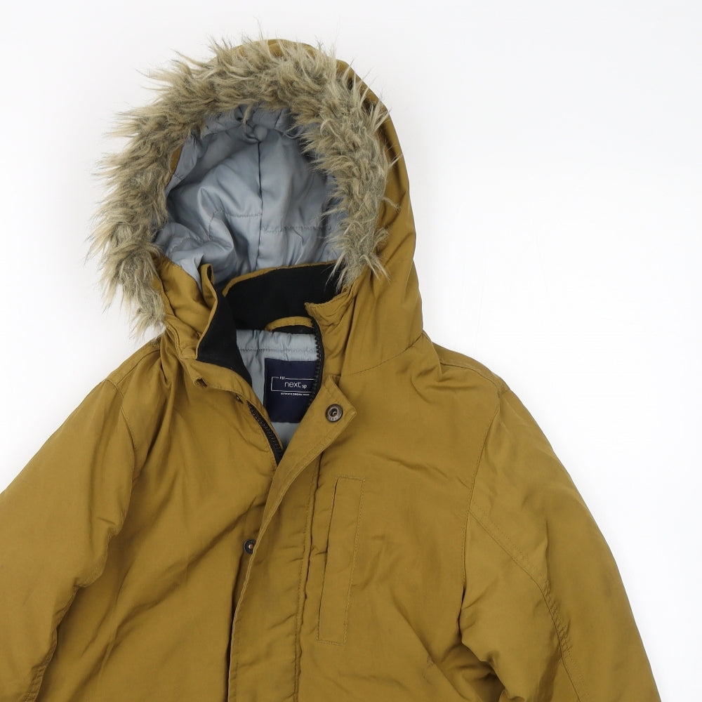 NEXT Boys Yellow   Parka Coat Size 7 Years