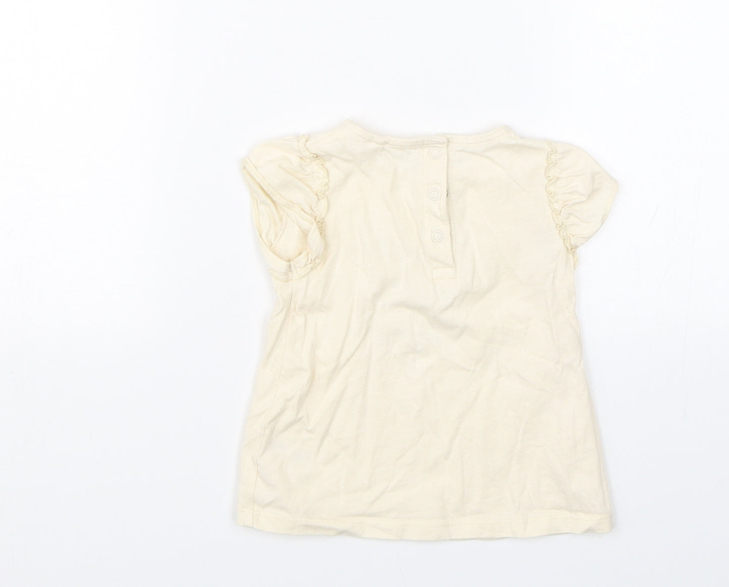 TU Girls Beige   Basic T-Shirt Size 12-18 Months  - Lemon