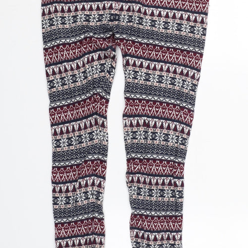 Atmosphere Womens Red Argyle/Diamond  Capri Leggings Size 8 L22 in
