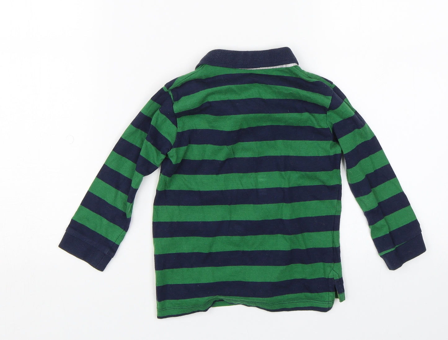 Matalan Boys Green Striped  Basic Polo Size 2-3 Years  - Digger