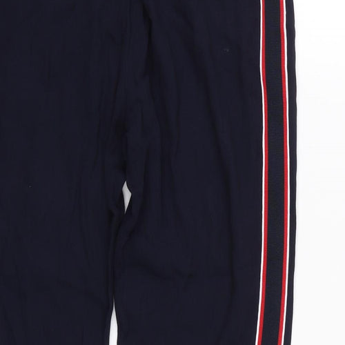 M&S Womens Blue Striped  Capri Trousers Size 10 L22.5 in
