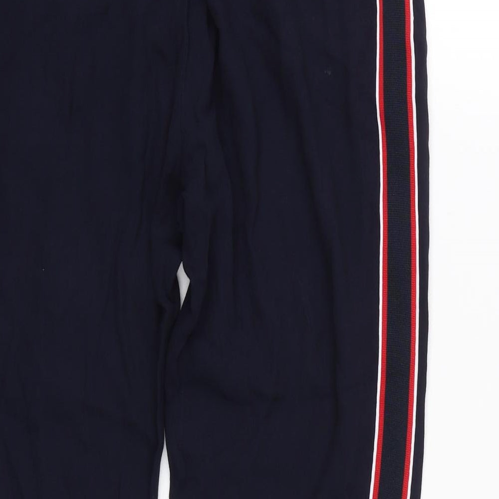 M&S Womens Blue Striped  Capri Trousers Size 10 L22.5 in