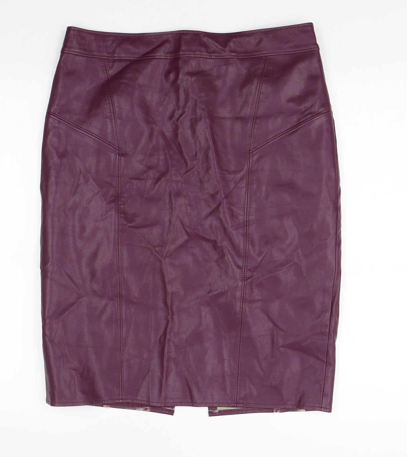 M&Co Womens Purple   Bandage Skirt Size 14