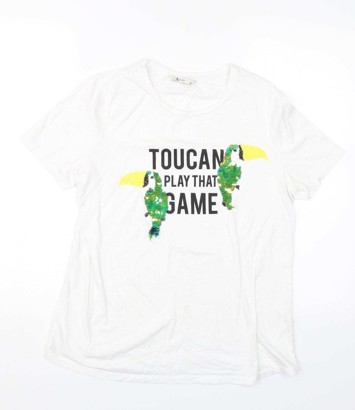 TU Womens White   Basic T-Shirt Size 10