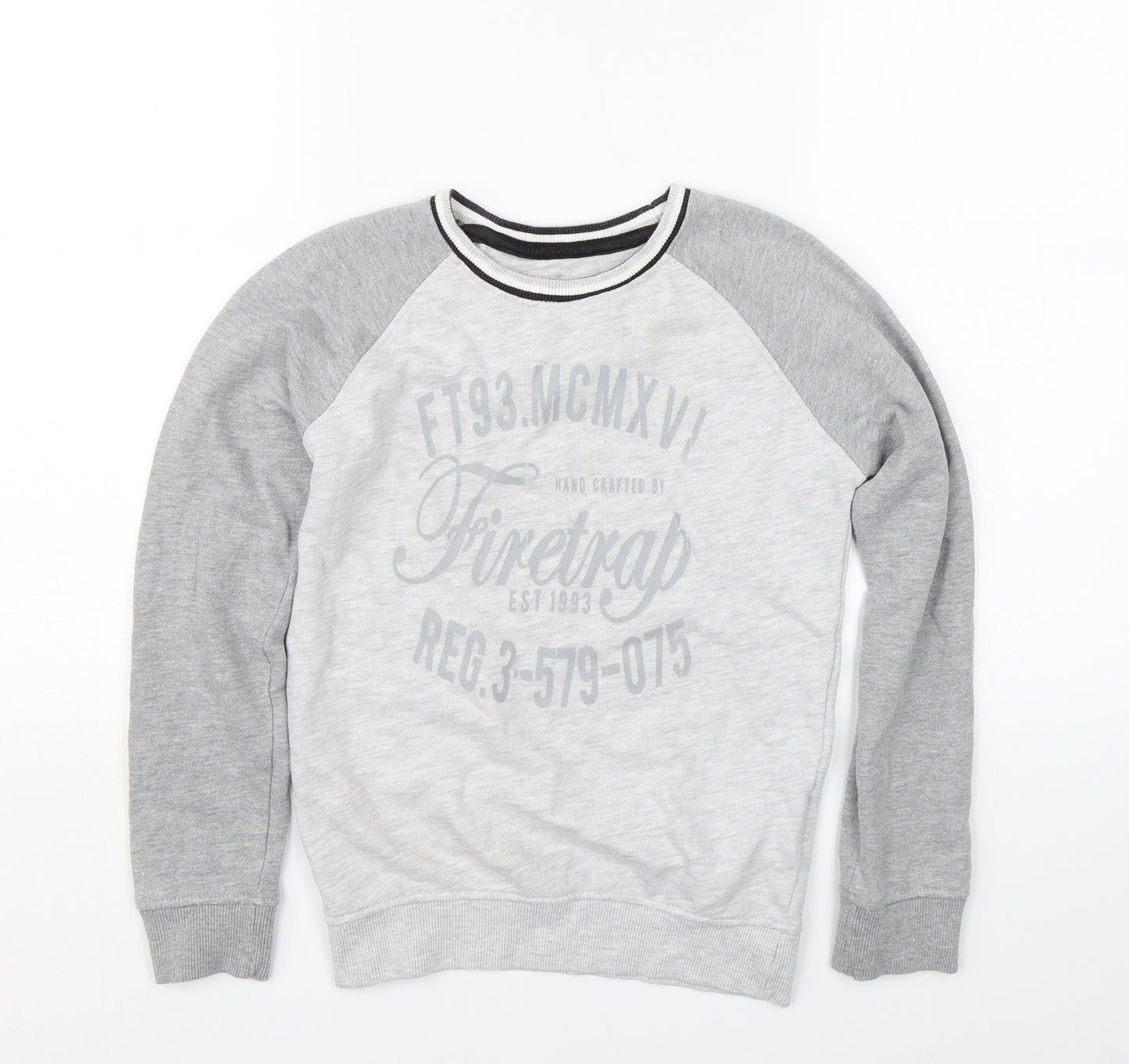 Firetrap Boys Grey   Pullover Sweatshirt Size 8-9 Years