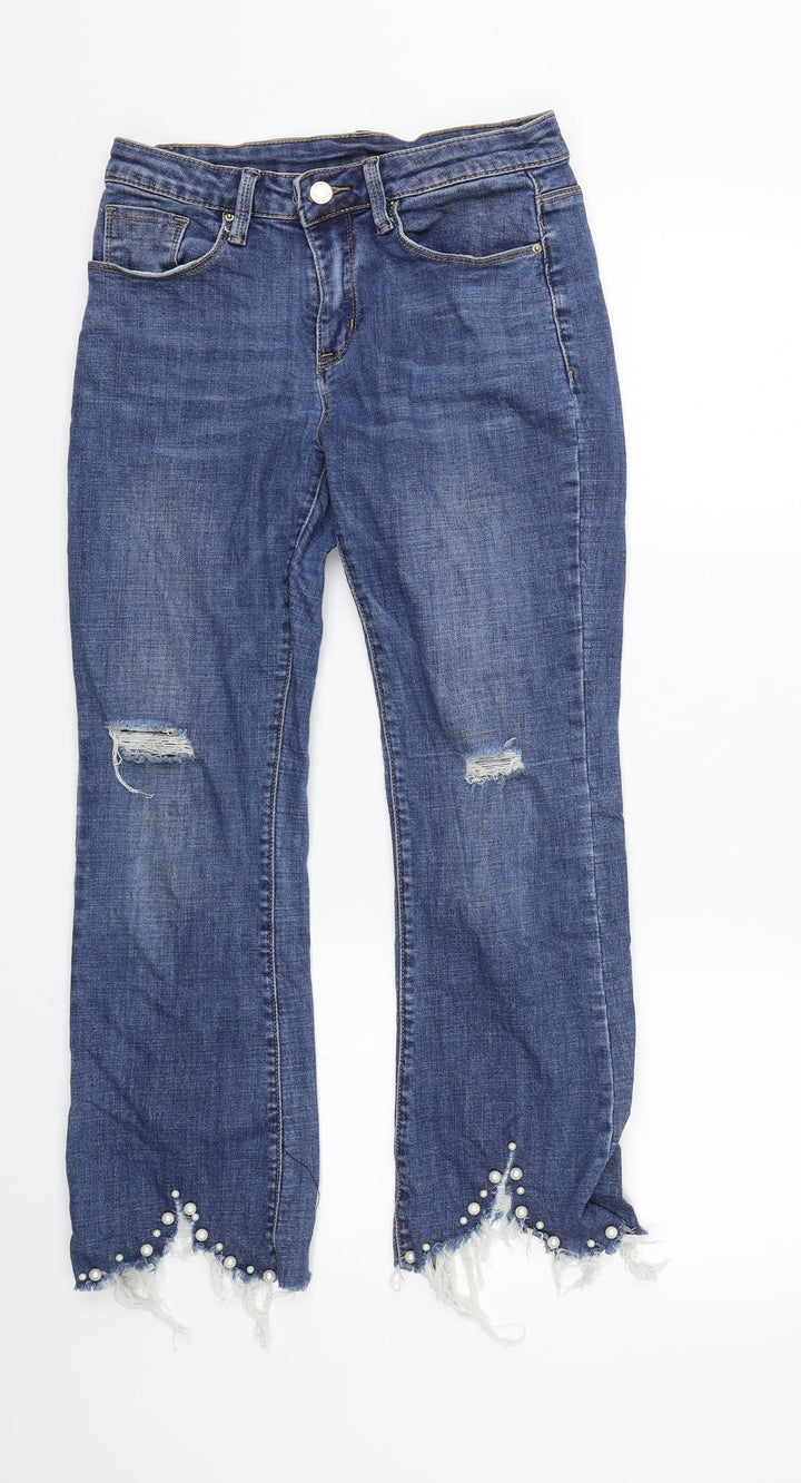 Aitoo Suxi Womens Blue Denim Straight Jeans Size L L24 in