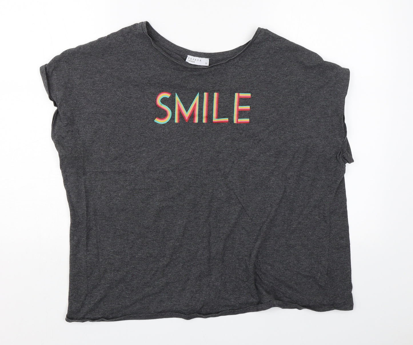 Matalan Womens Grey   Basic T-Shirt Size 20  - Smile