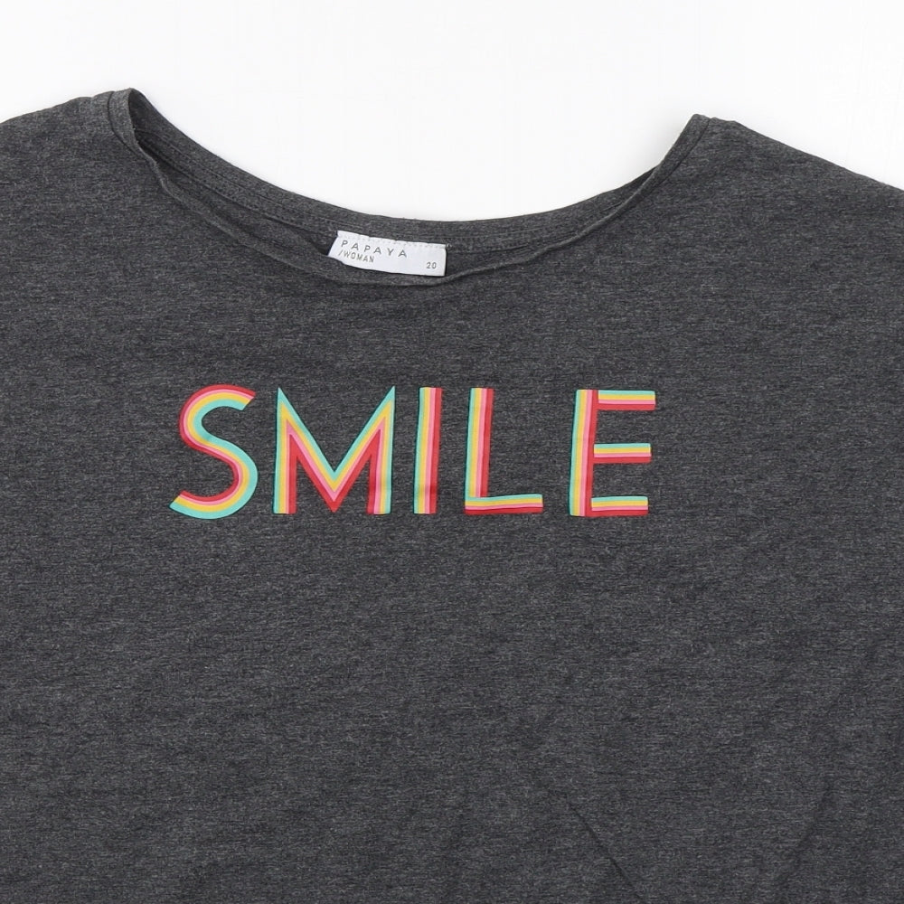 Matalan Womens Grey   Basic T-Shirt Size 20  - Smile