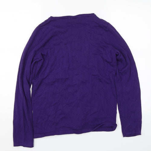 Preworn Womens Purple  Knit Pullover Jumper Size S