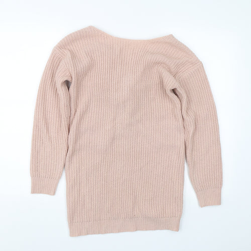 Simplee Womens Pink  Knit Pullover Jumper Size M