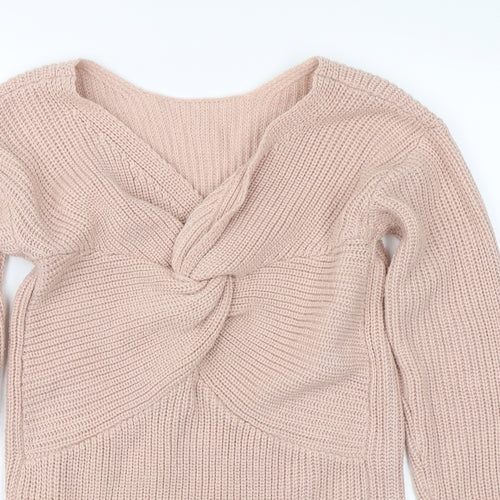 Simplee Womens Pink  Knit Pullover Jumper Size M