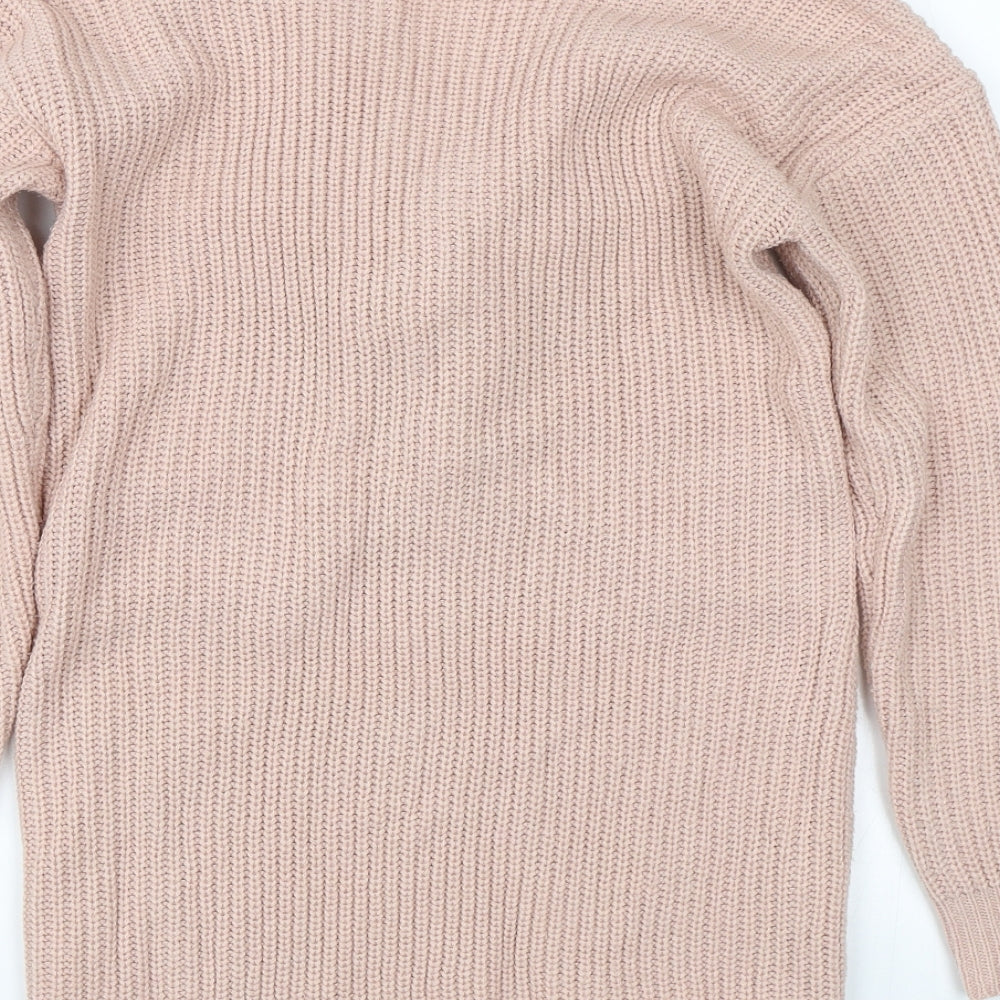 Simplee Womens Pink  Knit Pullover Jumper Size M