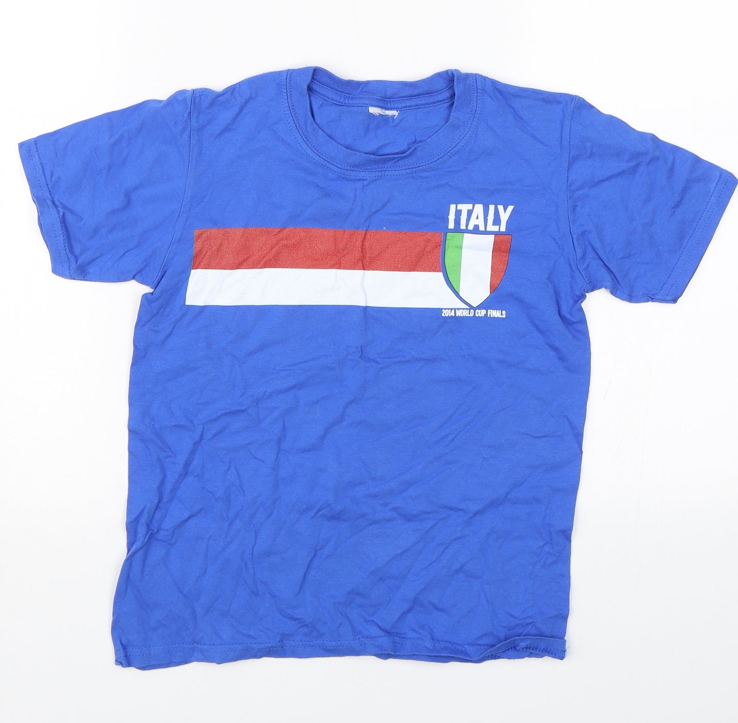 Preworn  Boys Blue   Basic T-Shirt Size 7 Years  - Italy