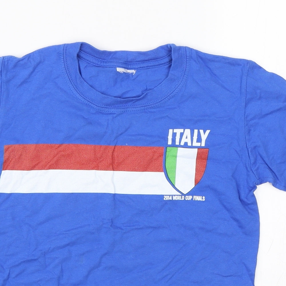 Preworn  Boys Blue   Basic T-Shirt Size 7 Years  - Italy