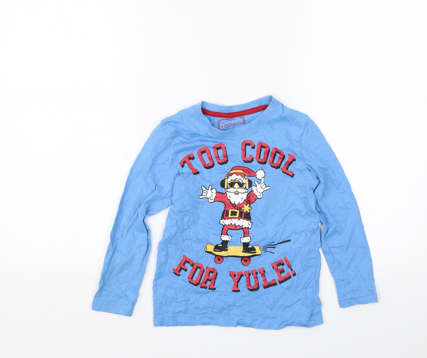 Pep&co Boys Blue   Basic T-Shirt Size 5-6 Years  - Santa