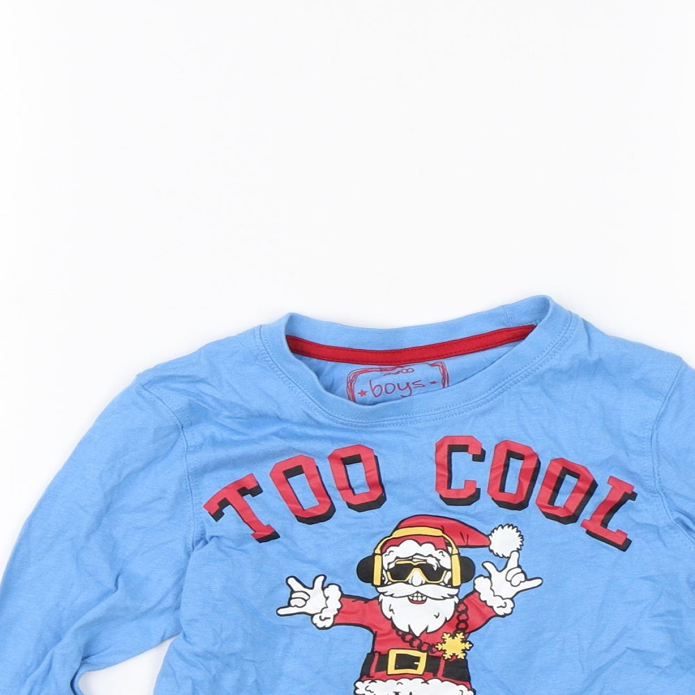 Pep&co Boys Blue   Basic T-Shirt Size 5-6 Years  - Santa