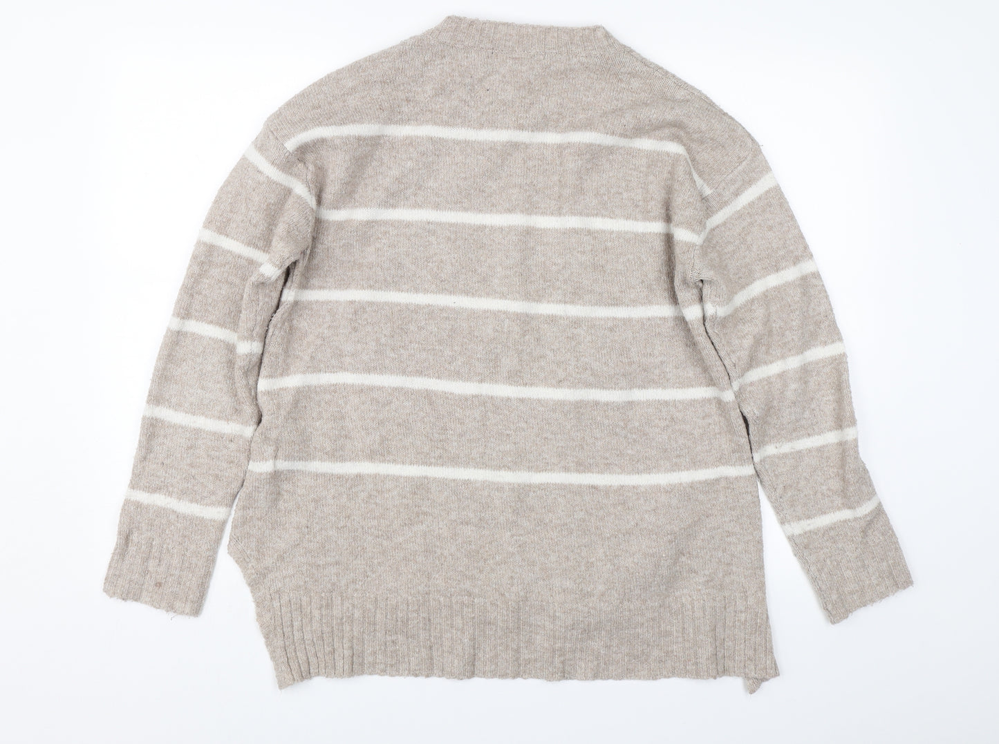 M&S Womens Brown Striped  Pullover Jumper Size M