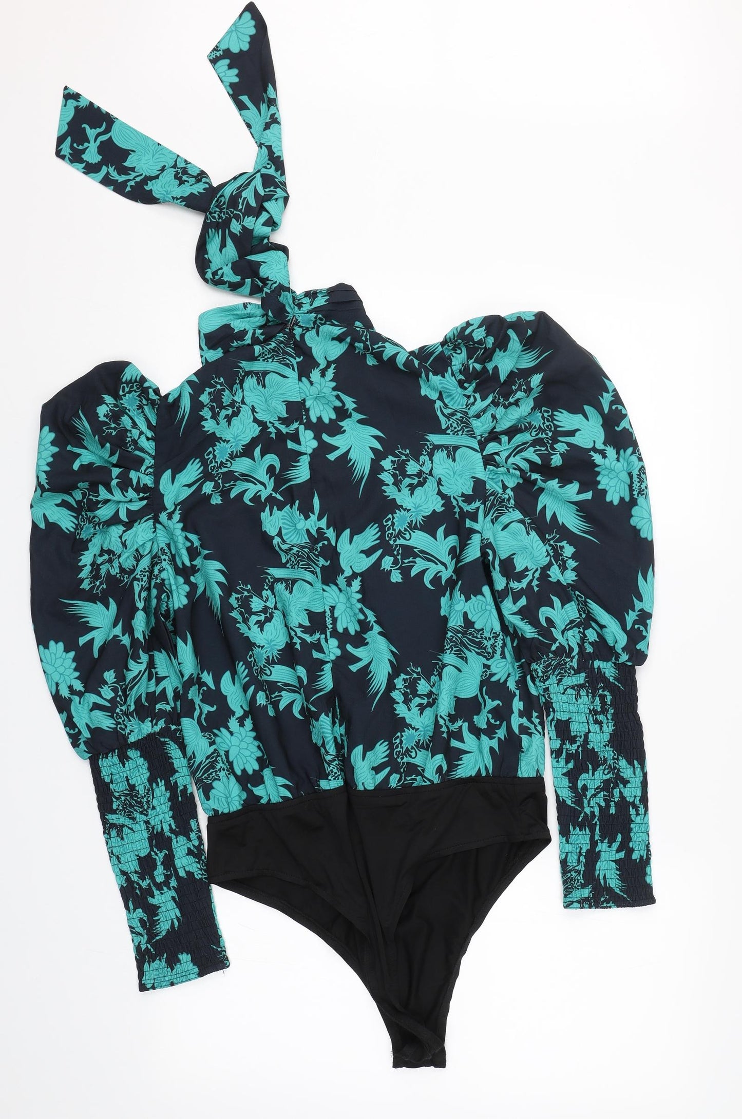 In the Style Womens Blue Floral  Wrap Blouse Size 14