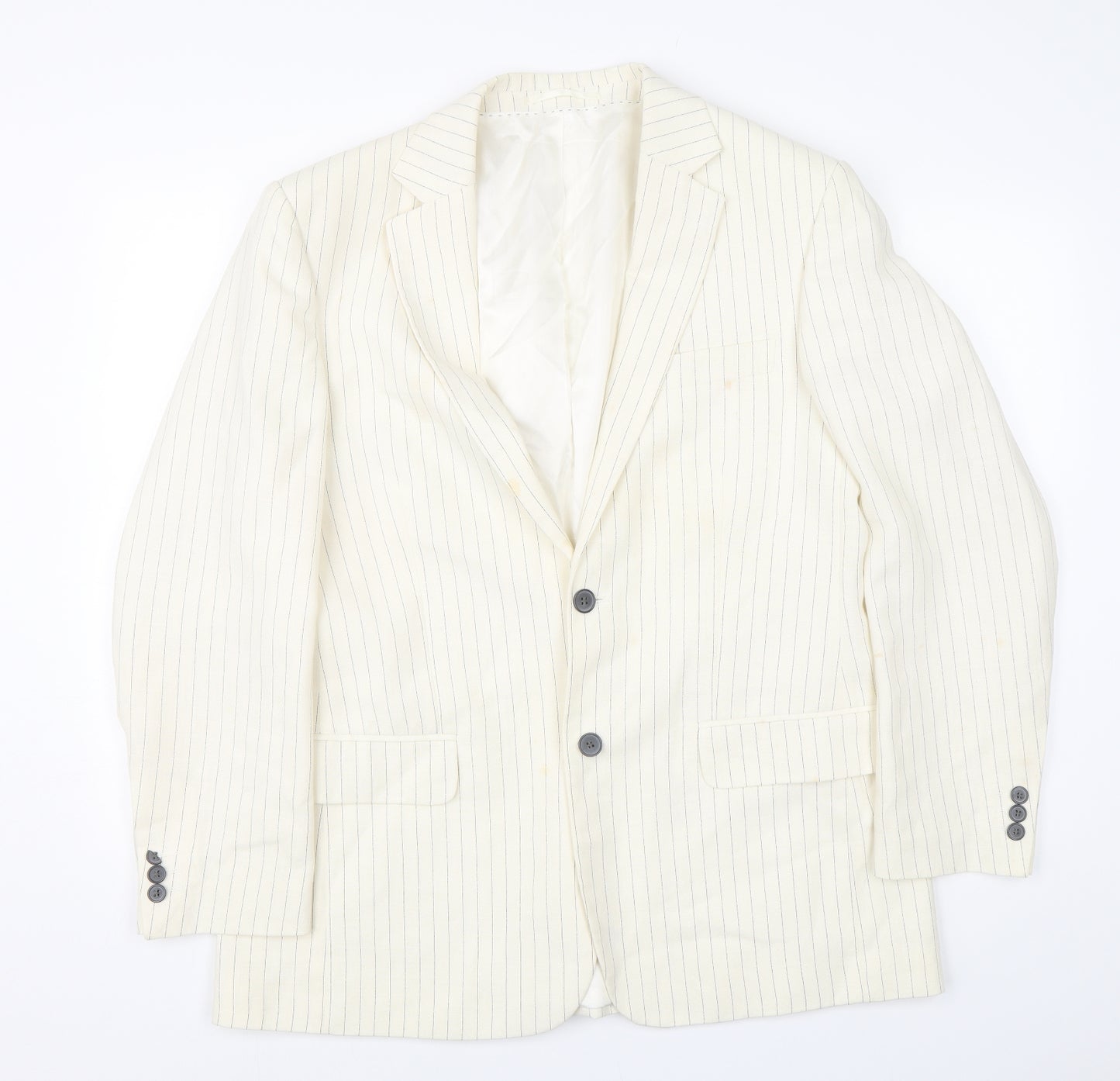 Batsitini Mens Beige Striped  Jacket Suit Size 40