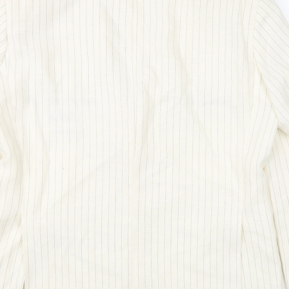 Batsitini Mens Beige Striped  Jacket Suit Size 40