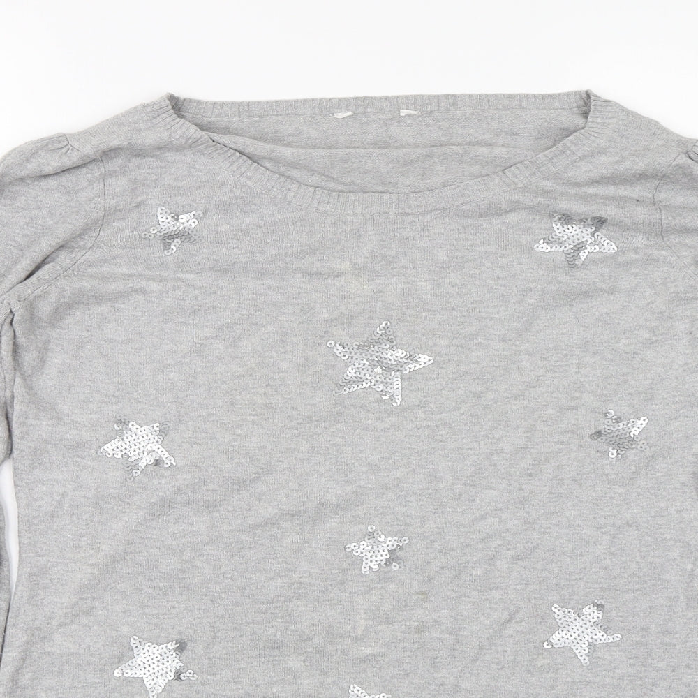 George Womens Grey   Pullover Jumper Size 14  - Stars