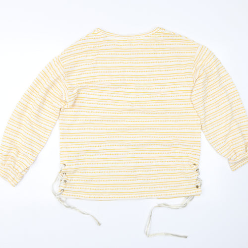 Matalan Womens Yellow Striped  Pullover Jumper Size 12