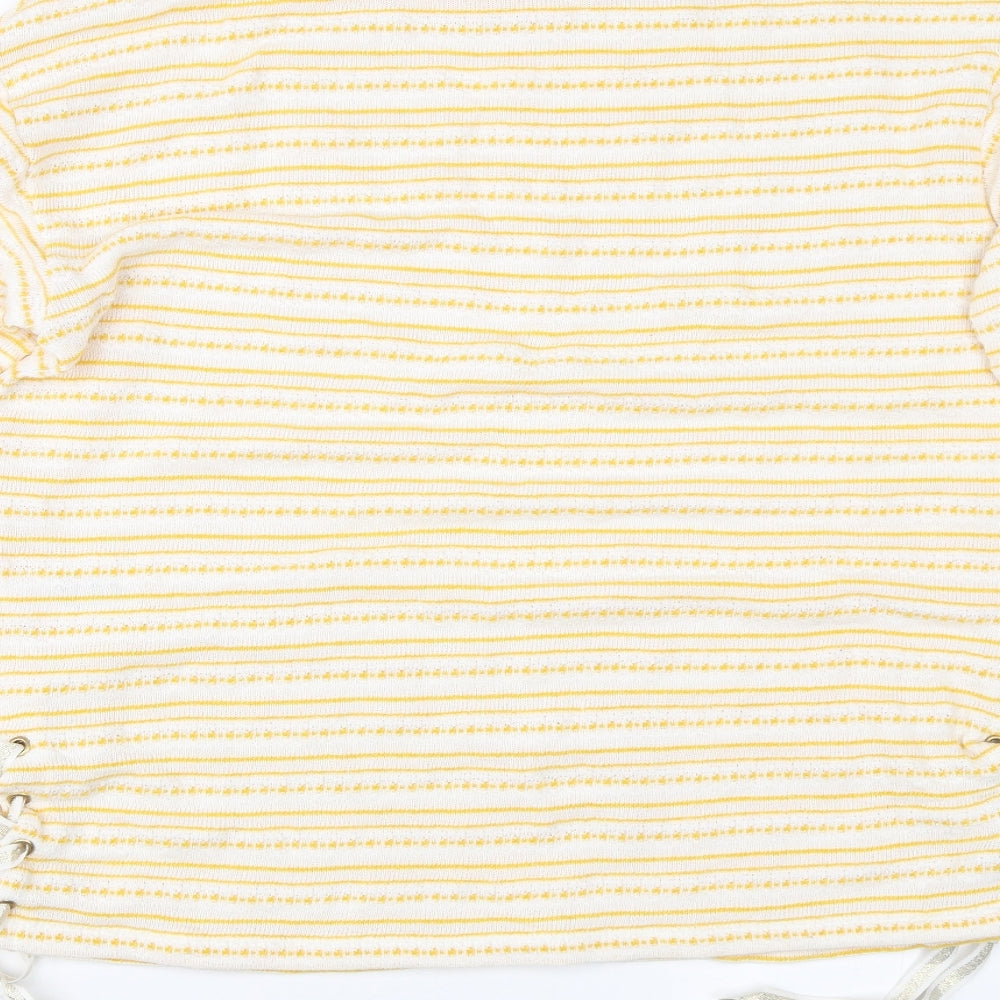 Matalan Womens Yellow Striped  Pullover Jumper Size 12