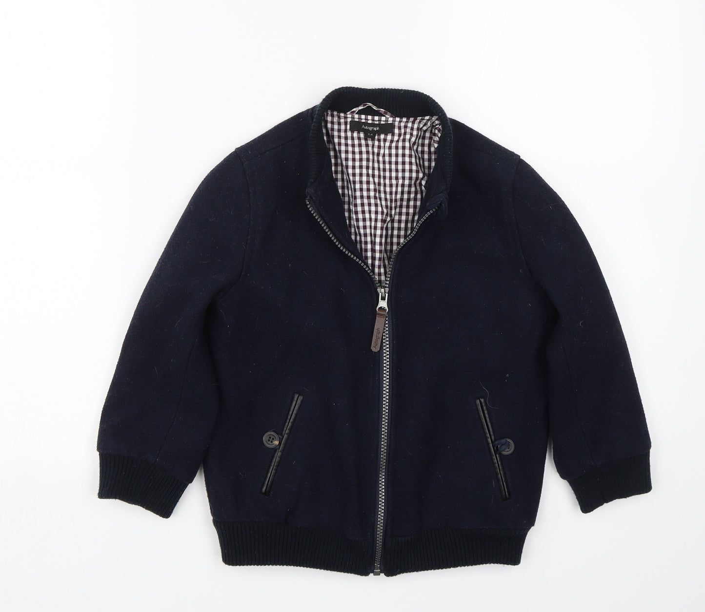 M&S Boys Blue   Bomber Jacket Coat Size 5-6 Years