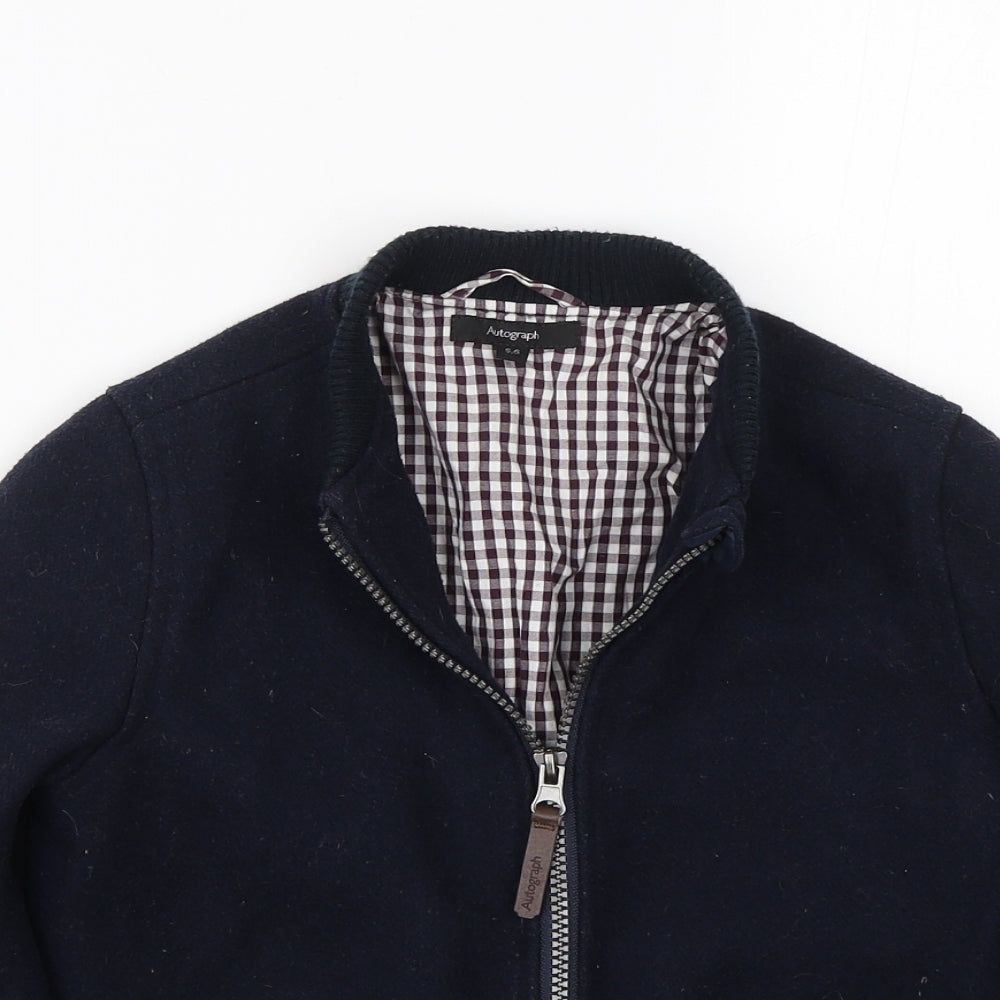 M&S Boys Blue   Bomber Jacket Coat Size 5-6 Years