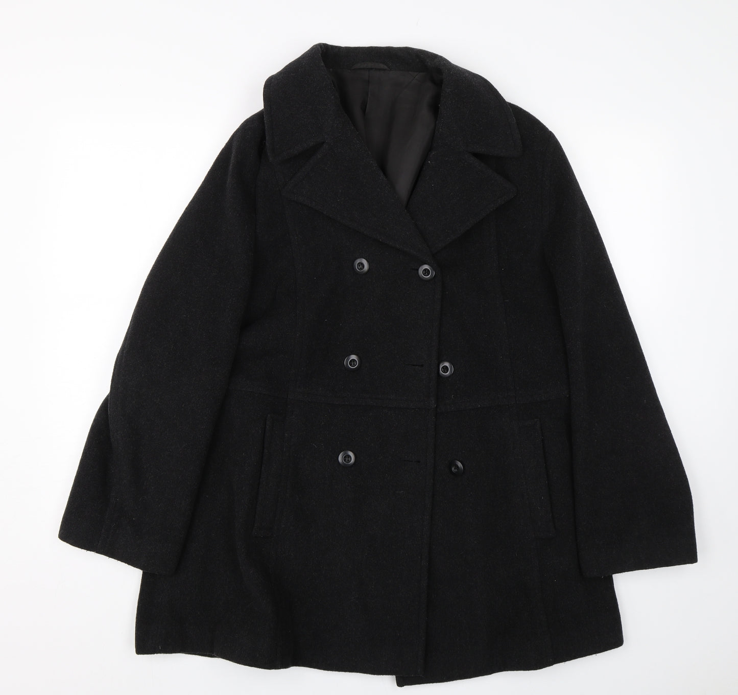 Preworn Mens Black   Overcoat Coat Size XL