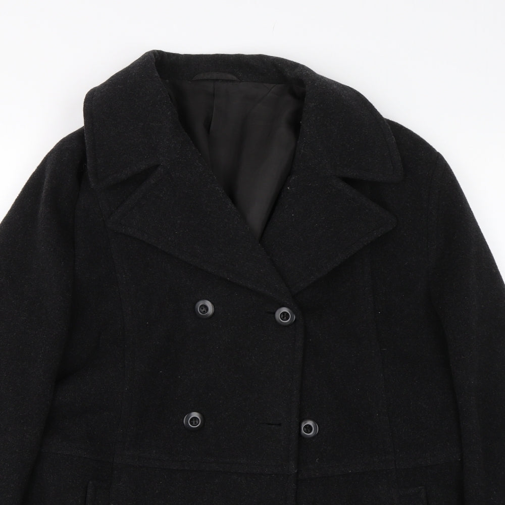 Preworn Mens Black   Overcoat Coat Size XL