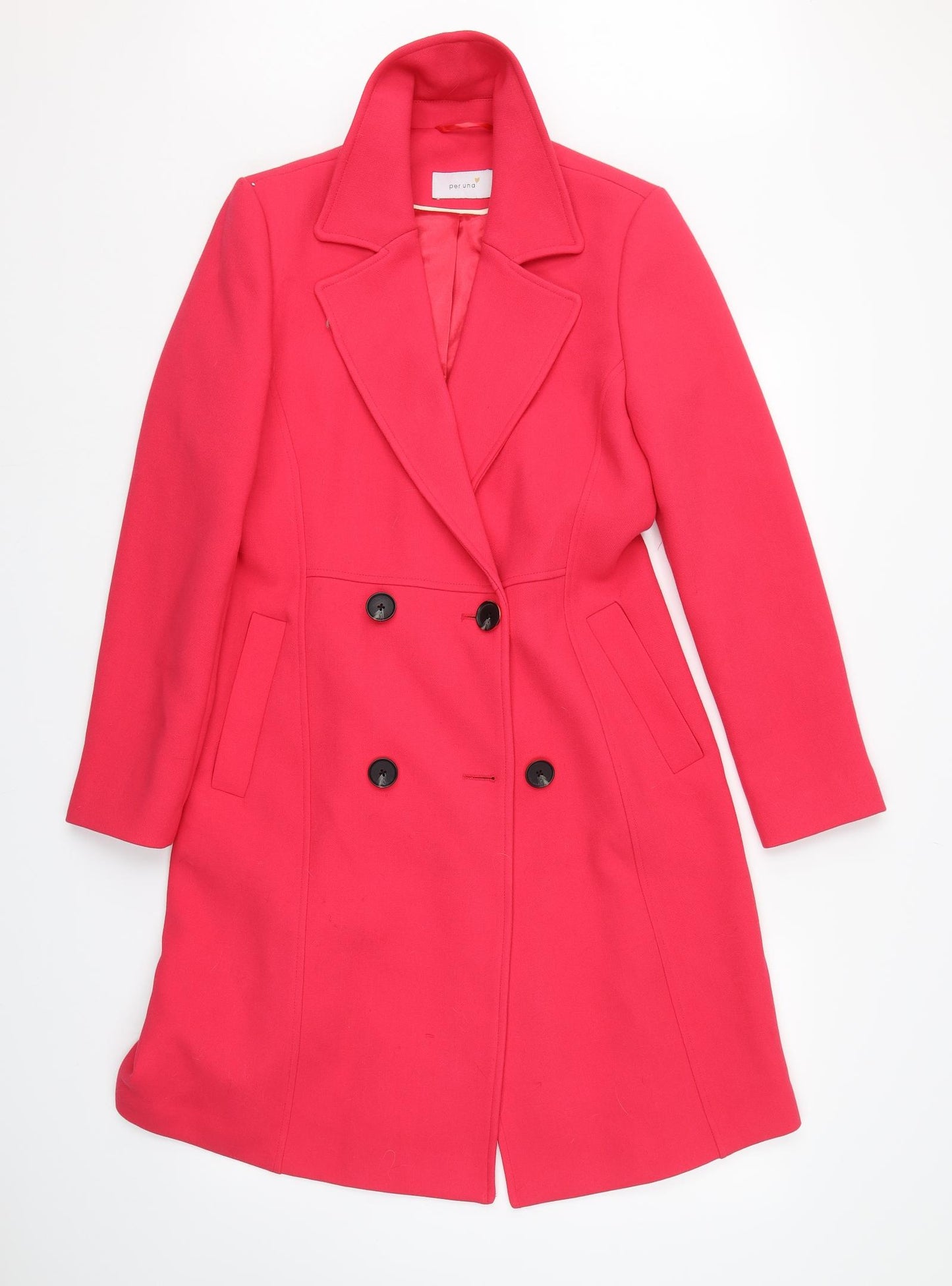 M&S Womens Pink   Overcoat Coat Size 10