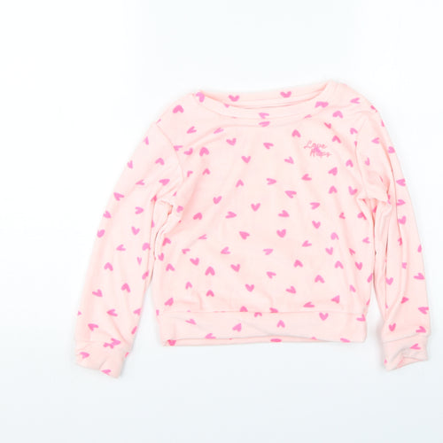 Jeff&co Girls Pink Polka Dot  Top Pyjama Top Size 4-5 Years  - Hearts