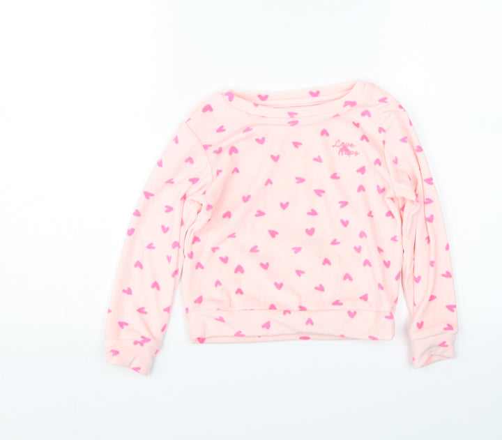 Jeff&co Girls Pink Polka Dot Top Pyjama Top Size 4-5 Years - Hearts