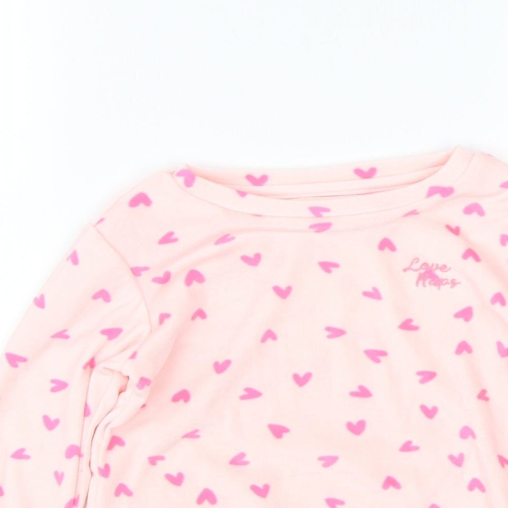 Jeff&co Girls Pink Polka Dot  Top Pyjama Top Size 4-5 Years  - Hearts