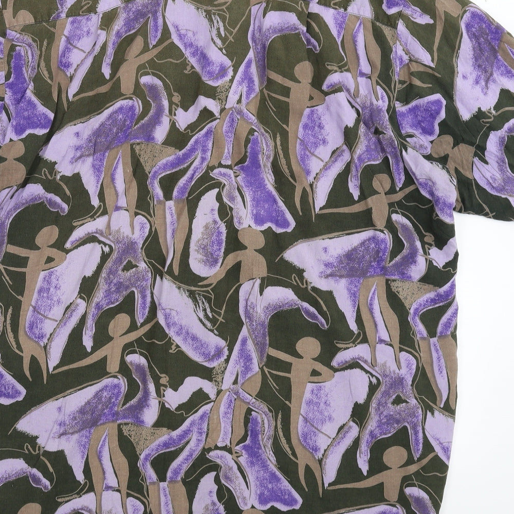 Propeller Mens Multicoloured Camouflage Rayon  Button-Up Size L