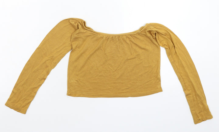 Boohoo Womens Beige Basic T-Shirt Size 12