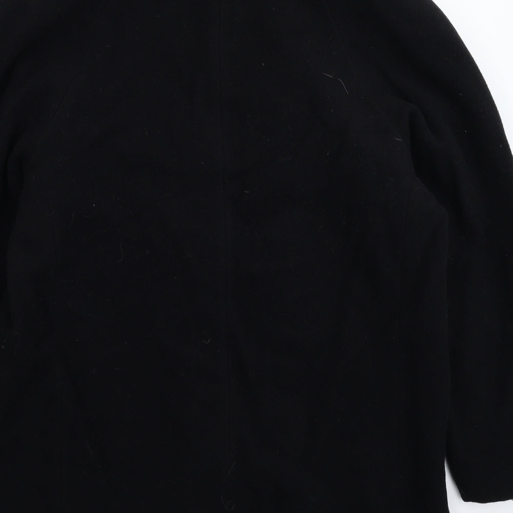 CONTEXT Womens Black   Overcoat Coat Size 16